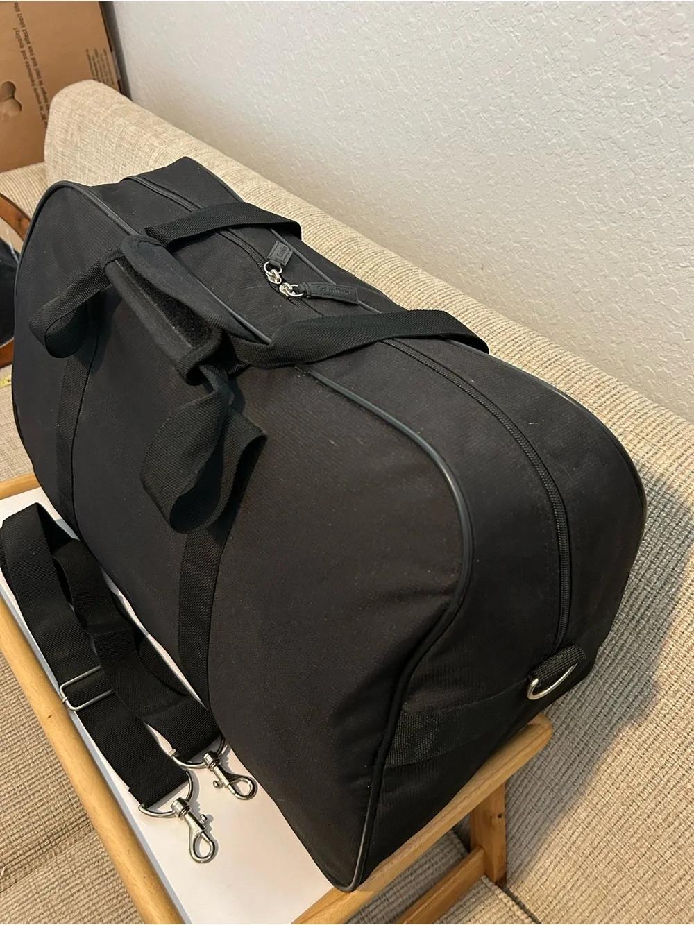 Calvin Klein Black Travel Duffel Bag with Shoulder Strap